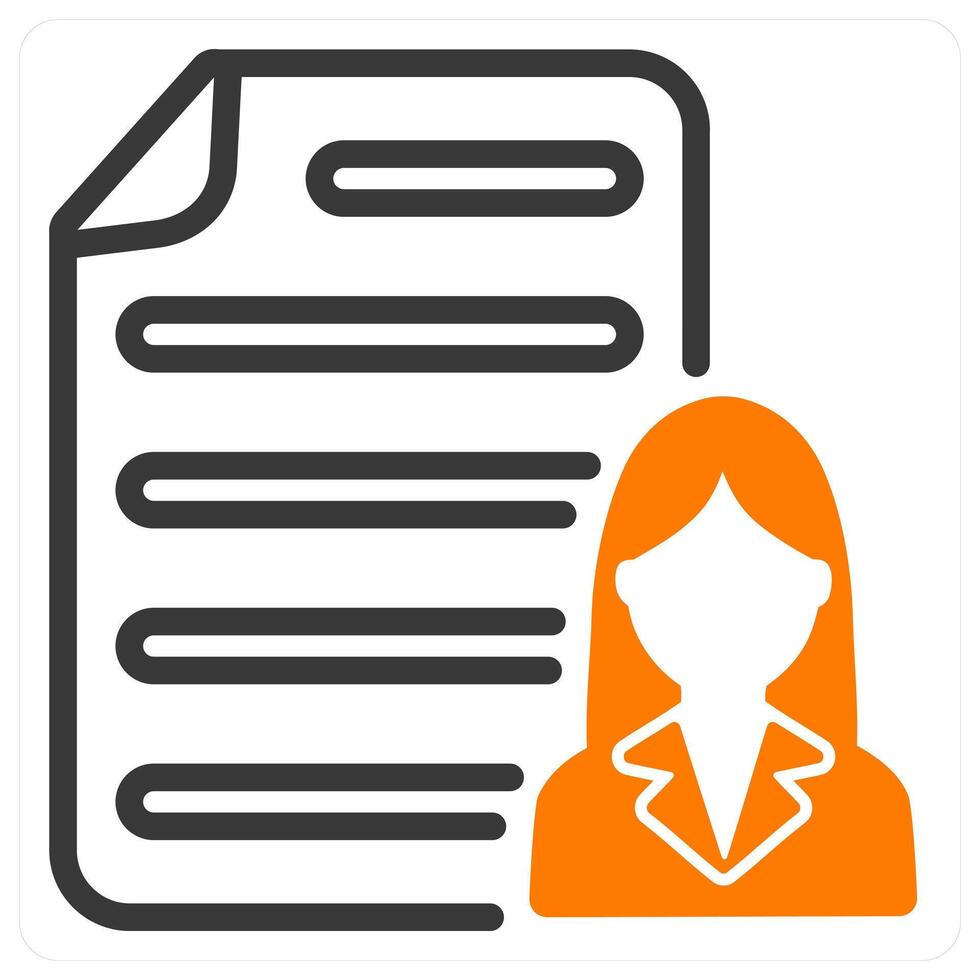 employee details in orange duo line vector