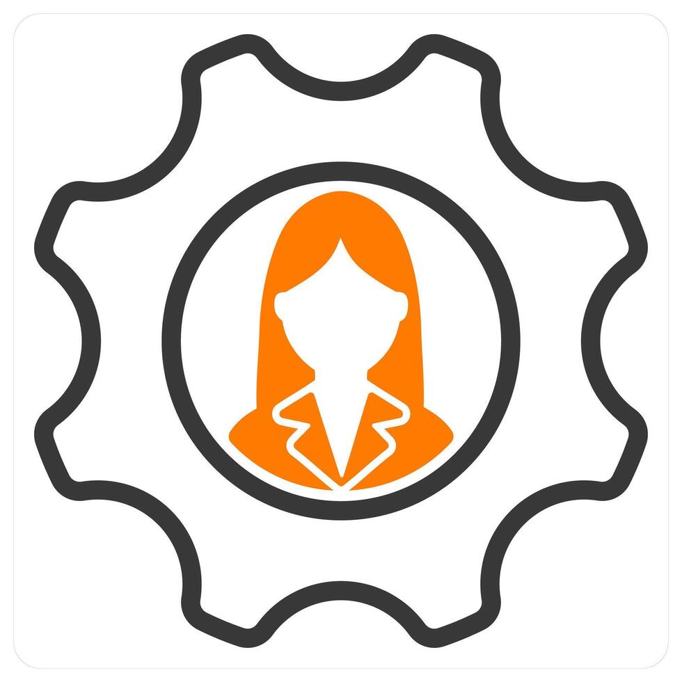 employee management in orange duo line vector