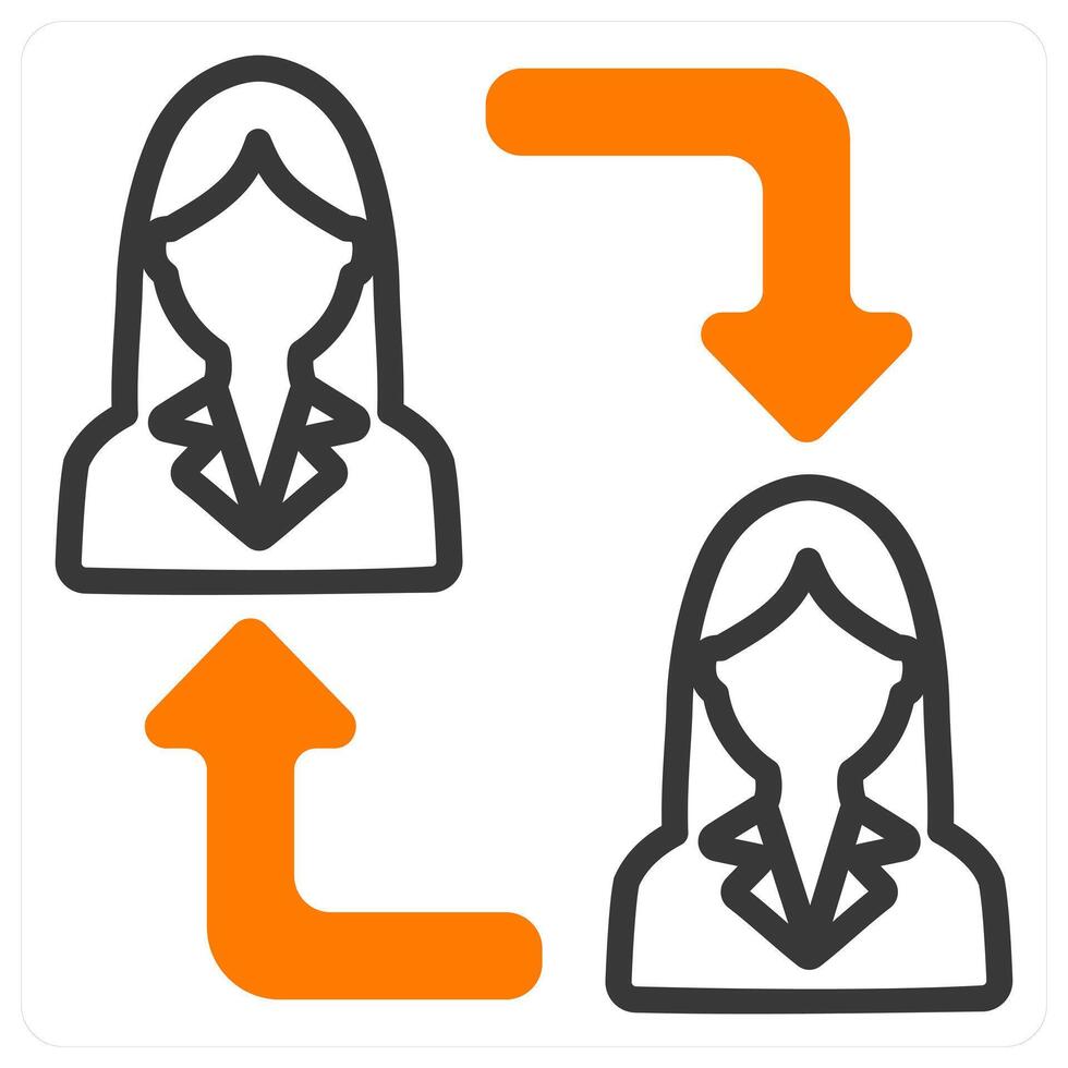 employee change in orange duo line vector