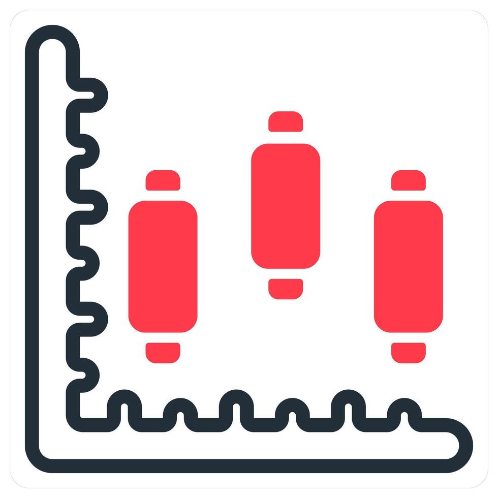 stock market in red duo line vector