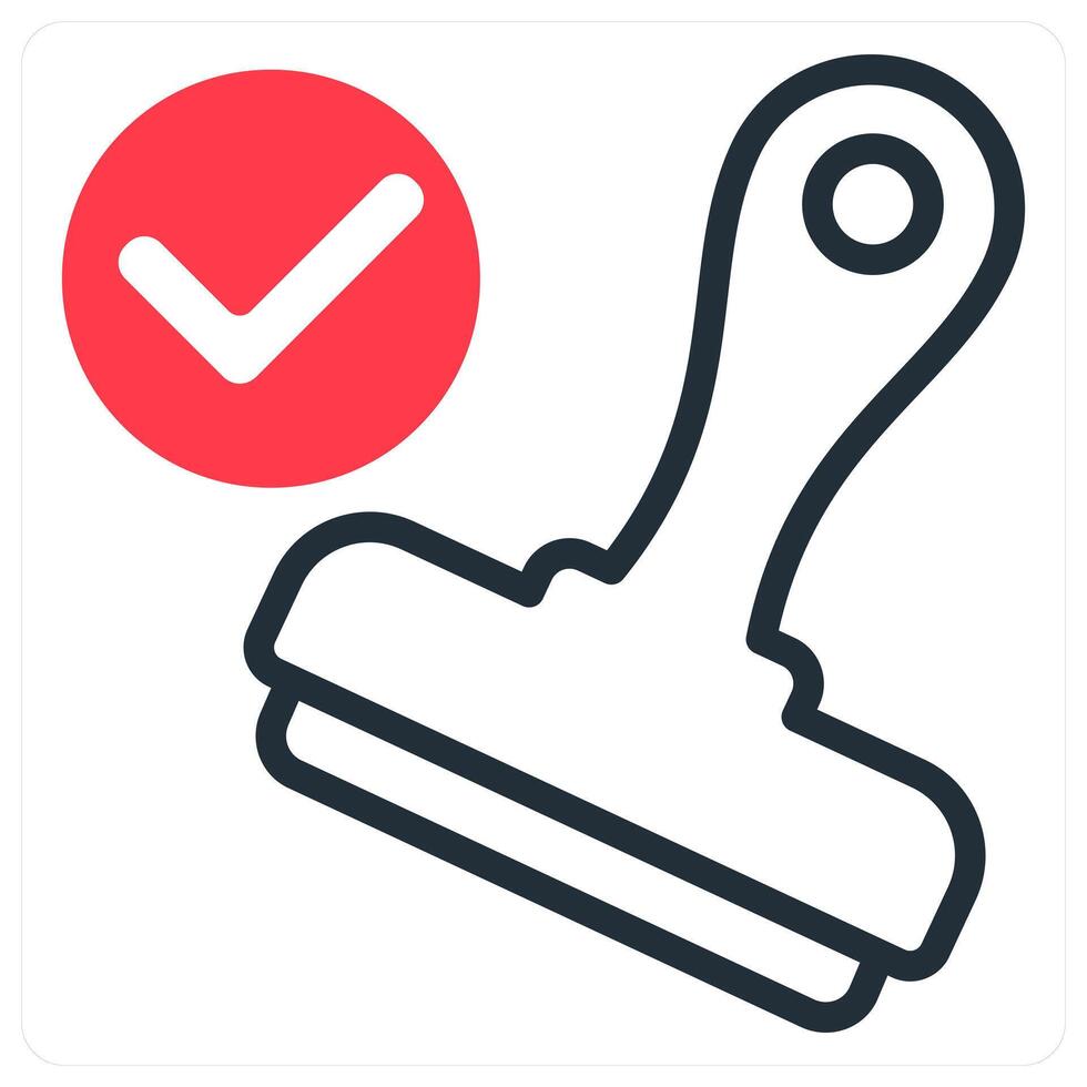 stamp in red duo line vector