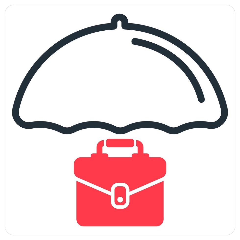 business protection in red duo line vector