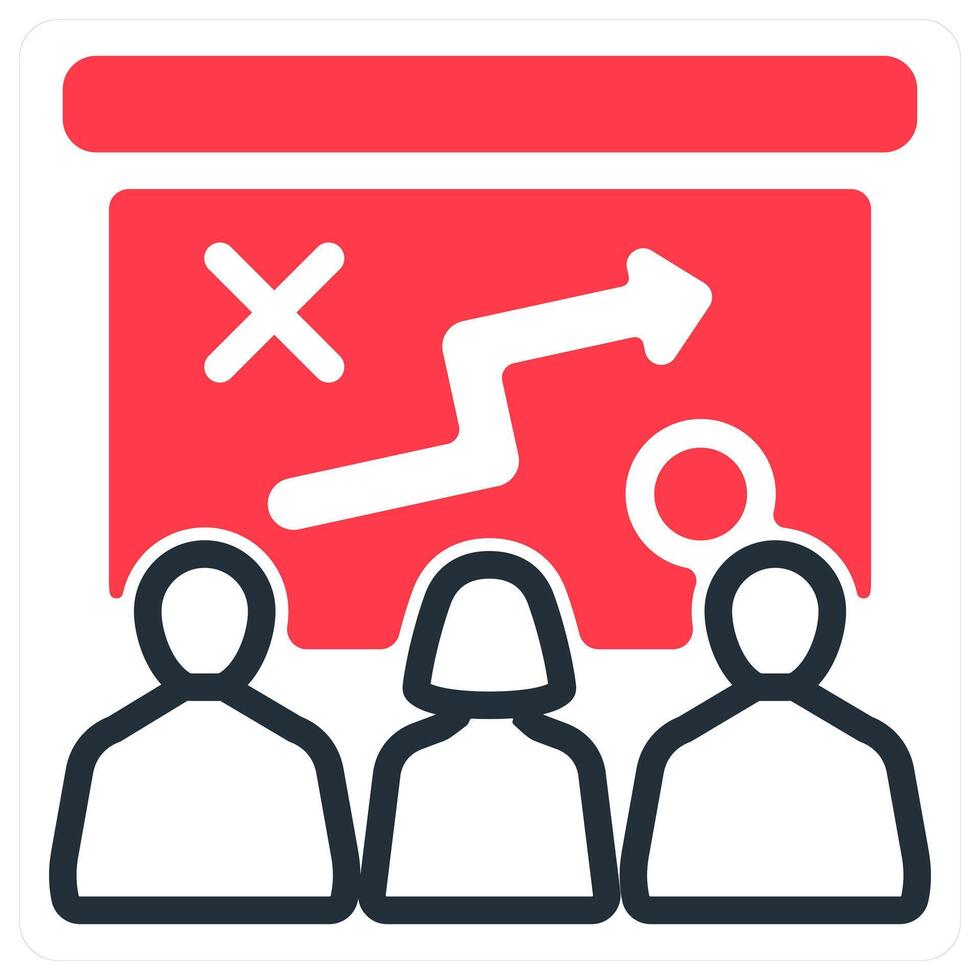 presenting tactics in red duo line vector