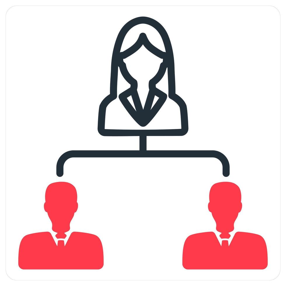 business hierarchy in red duo line vector