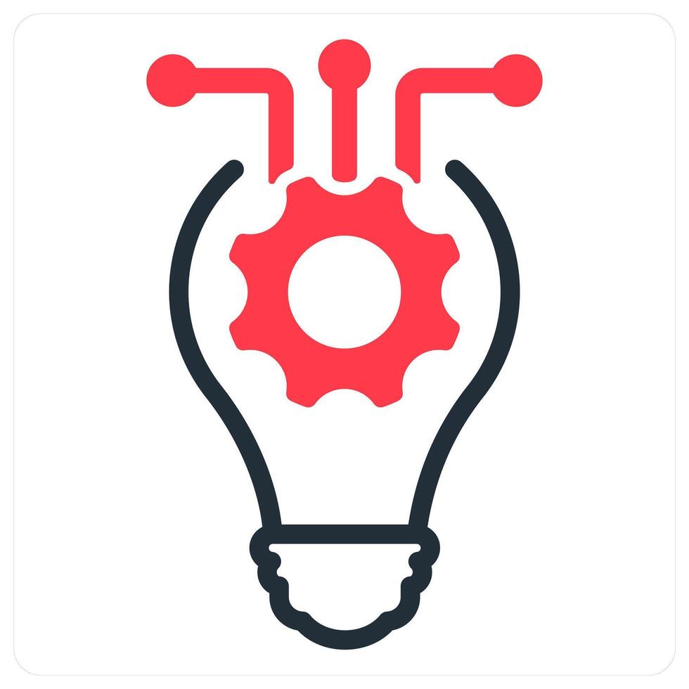 idea in red duo line vector