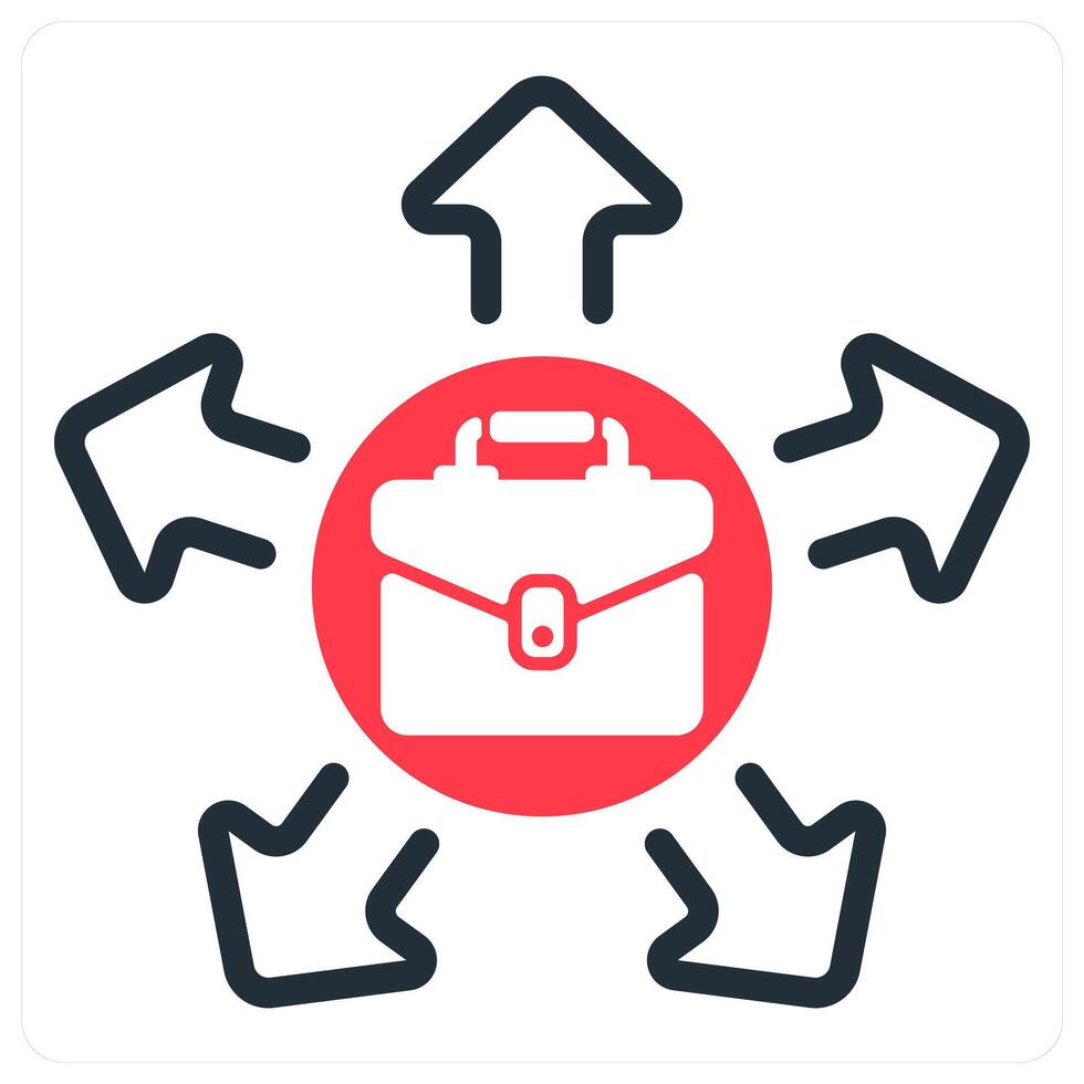 job opportunity in red duo line vector