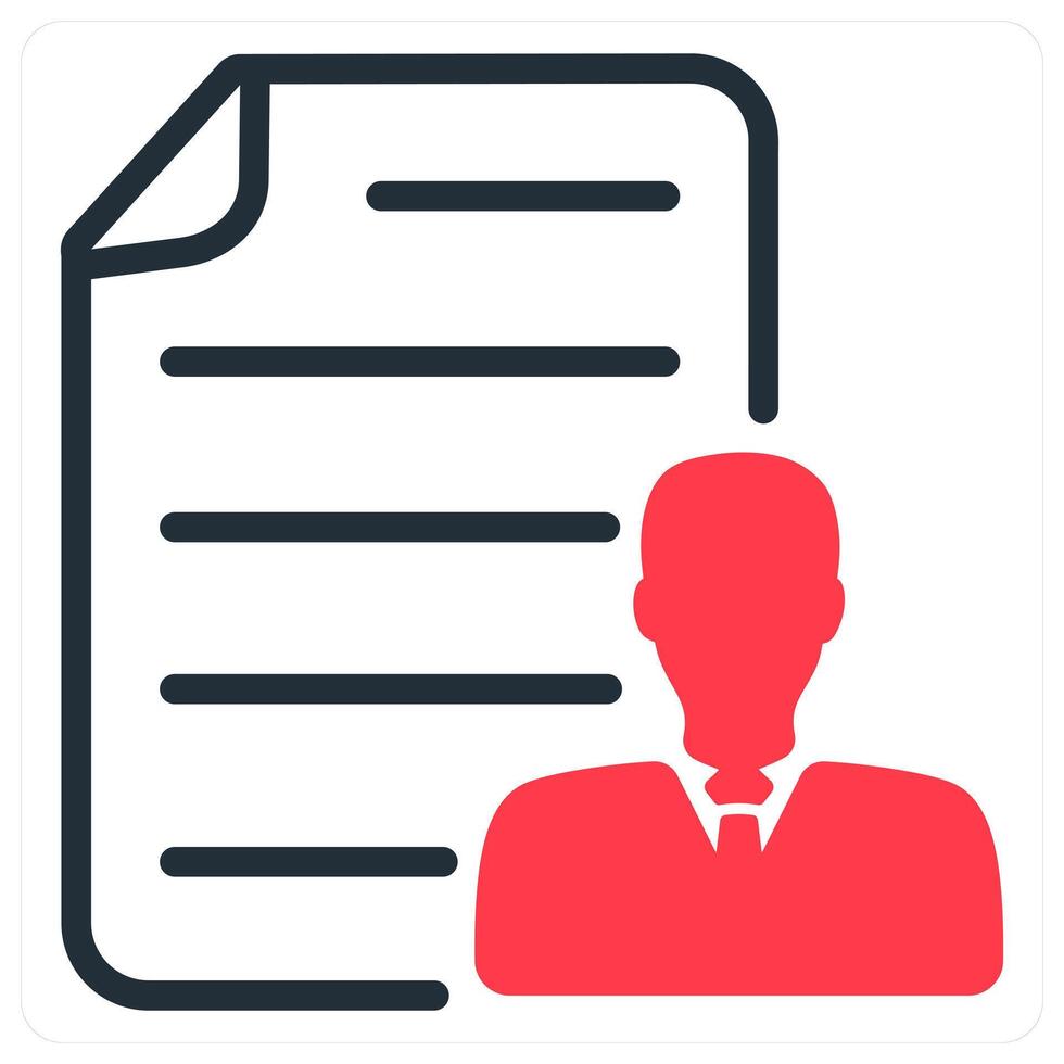 employee details in red duo line vector