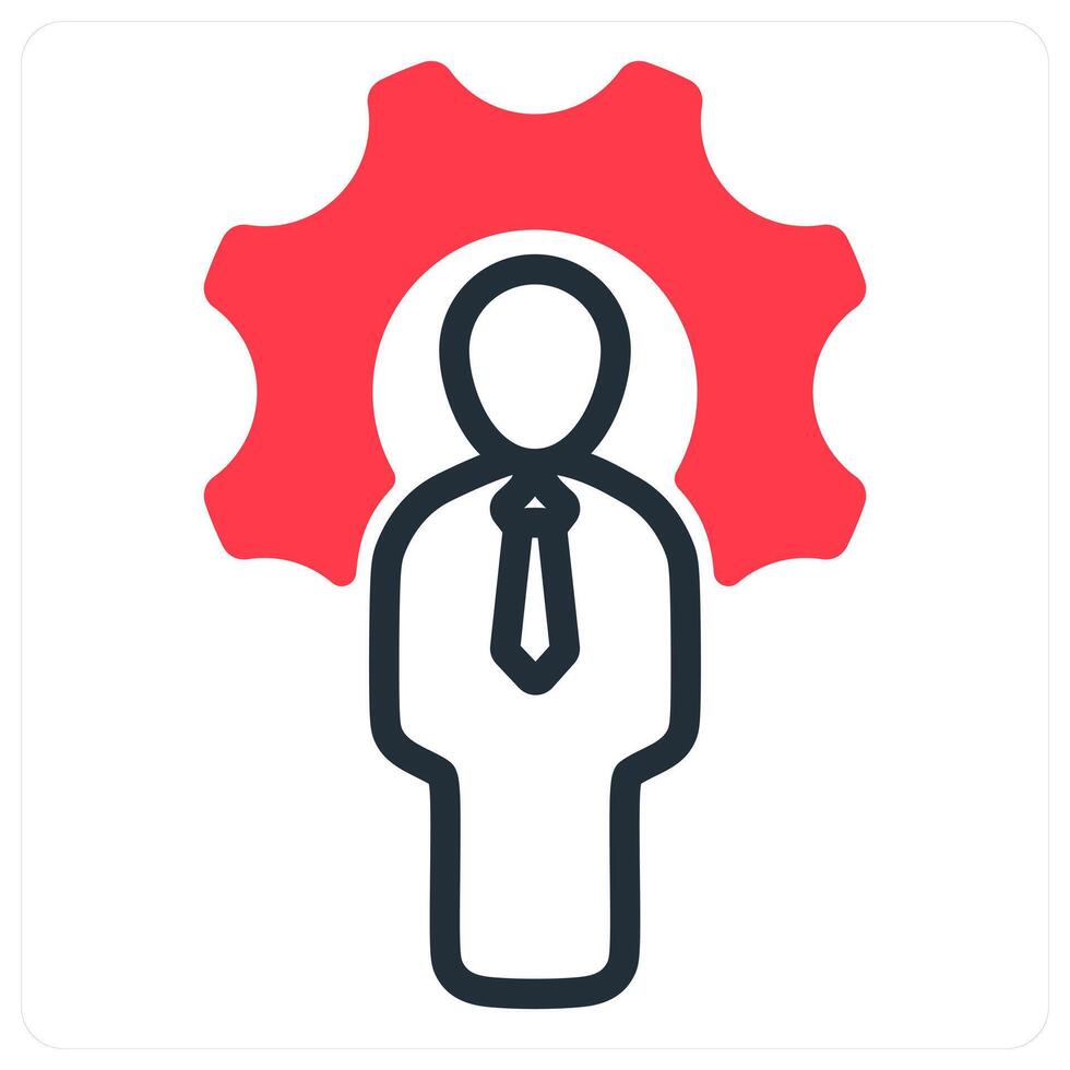 technical expert in red duo line vector
