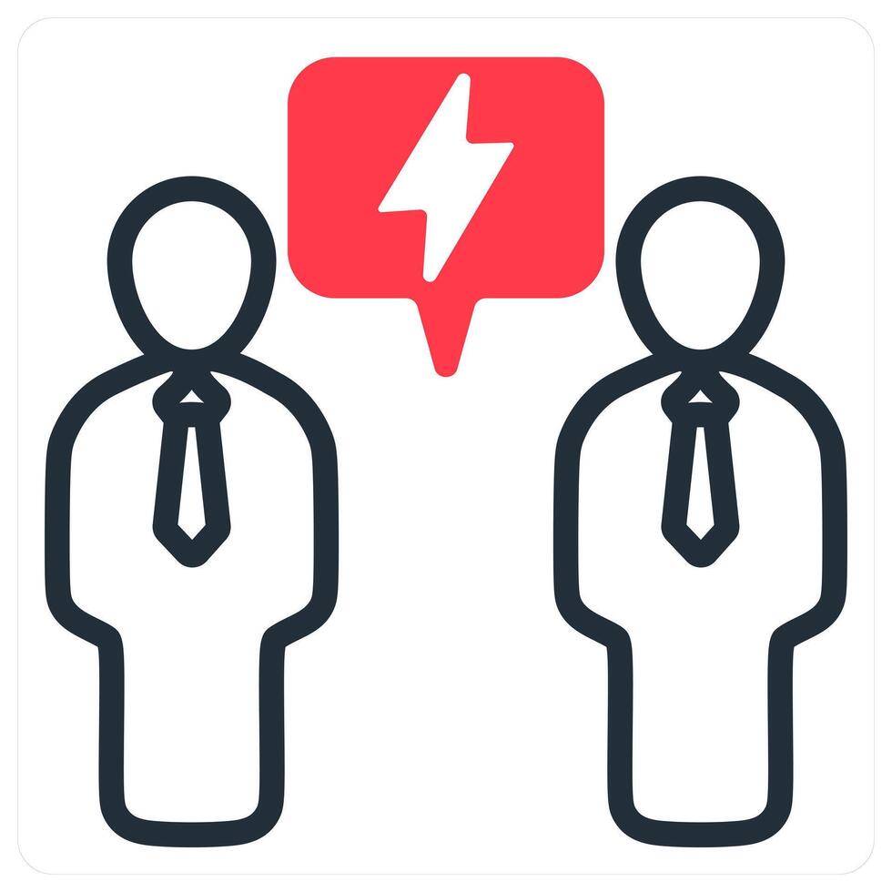 negotiation in red duo line vector