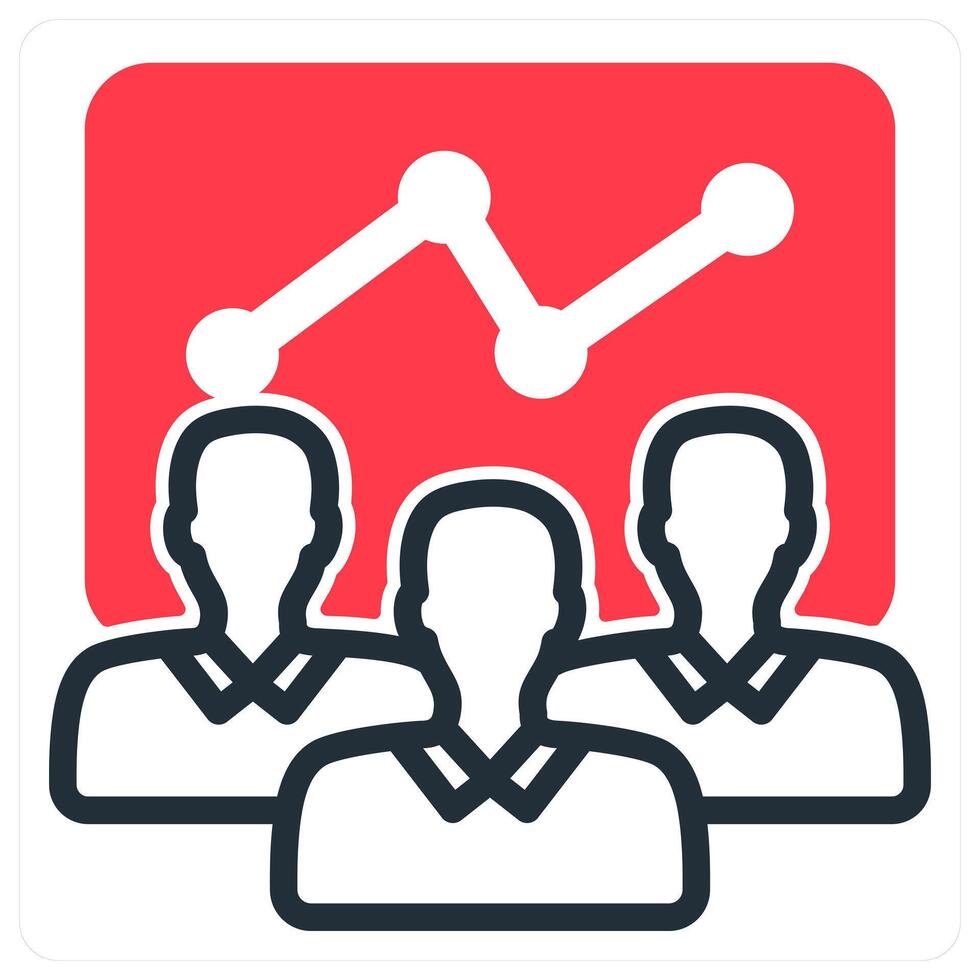 efficient team in red duo line vector