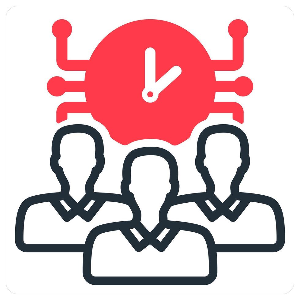 time management in red duo line vector
