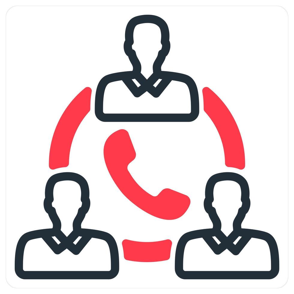 team communication in red duo line vector