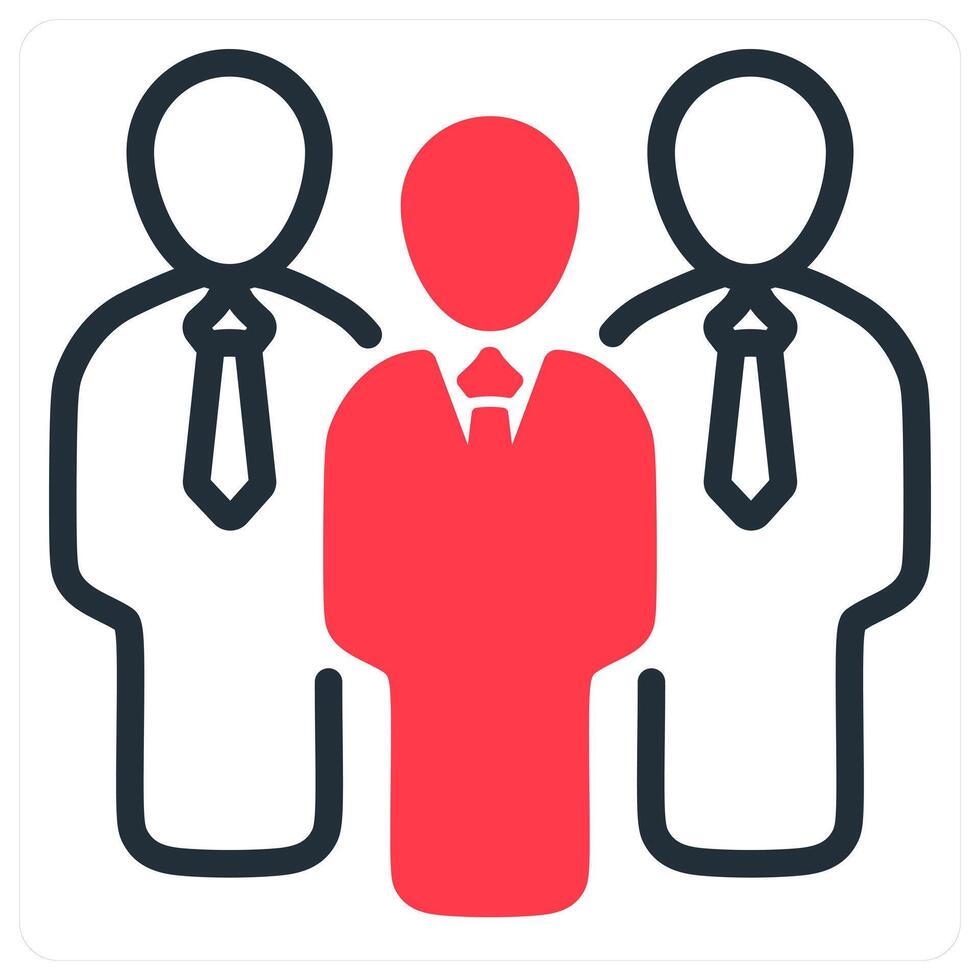 business group in red duo line vector