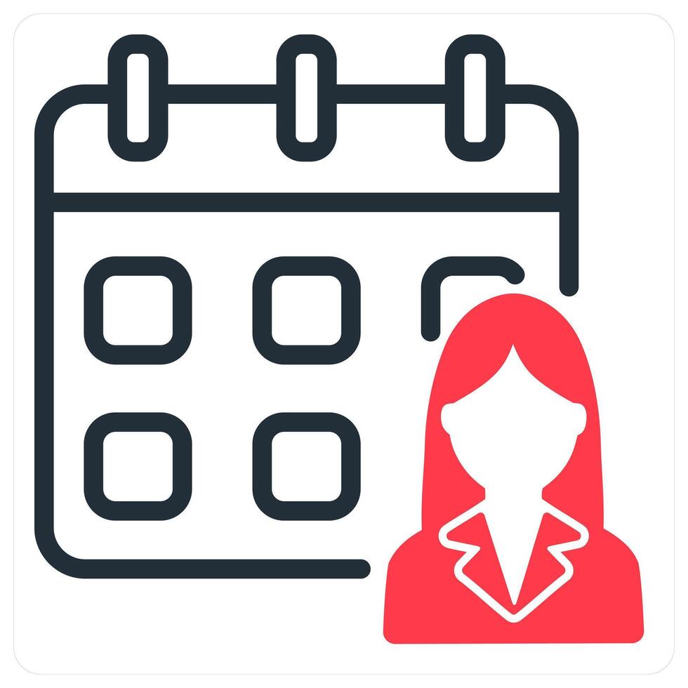 working schedule in red duo line vector