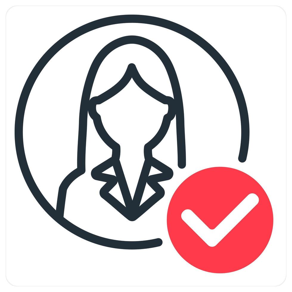 account approved in red duo line vector