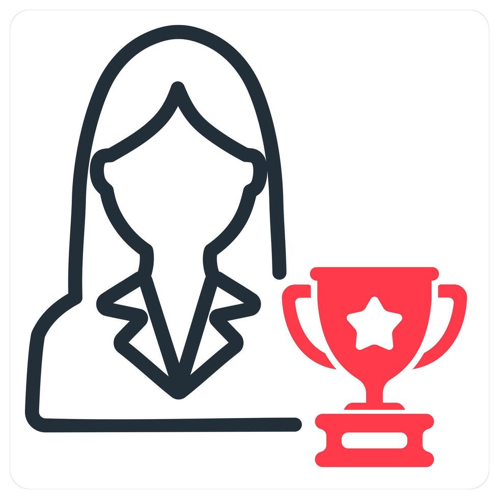successful in red duo line vector