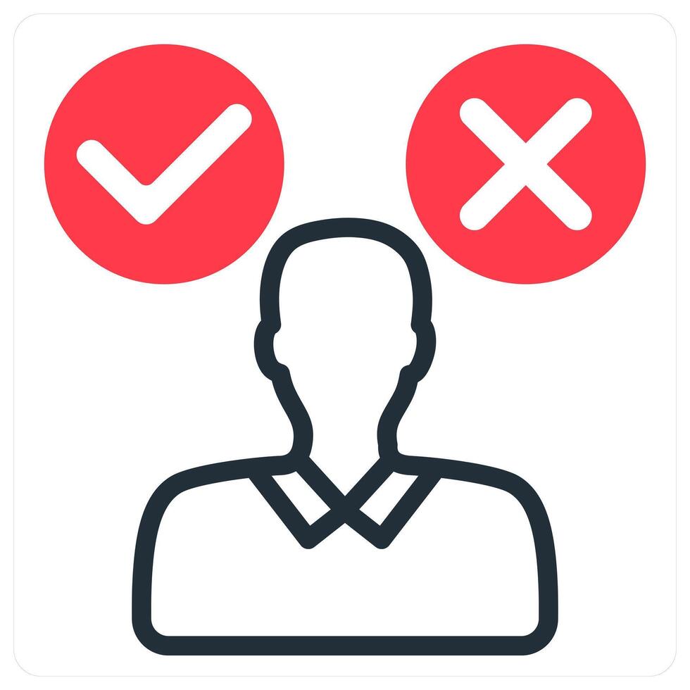 decision making confusion in red duo line vector