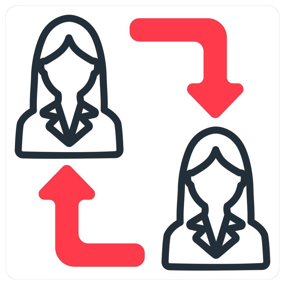 employee change in red duo line vector
