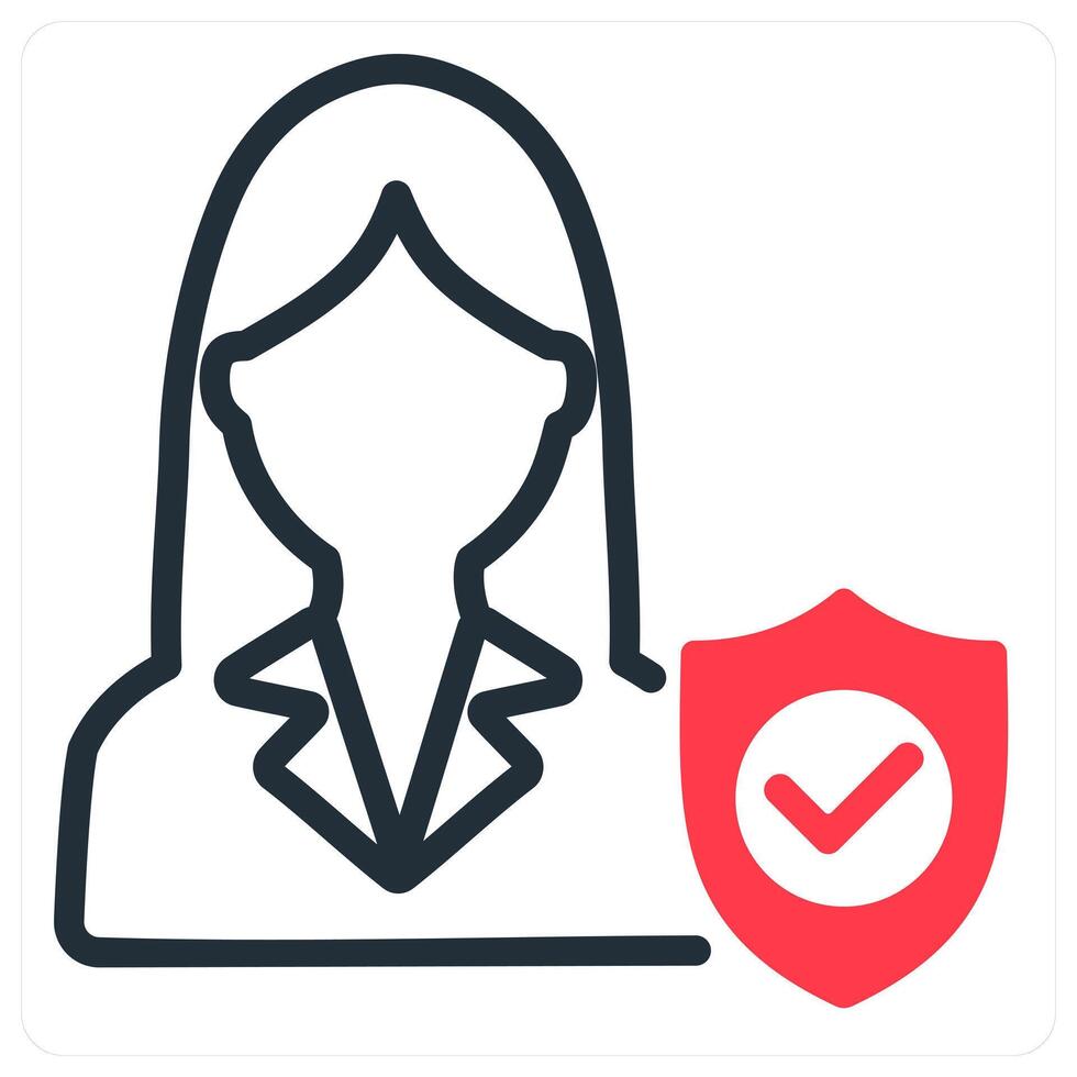 employee security in red duo line vector