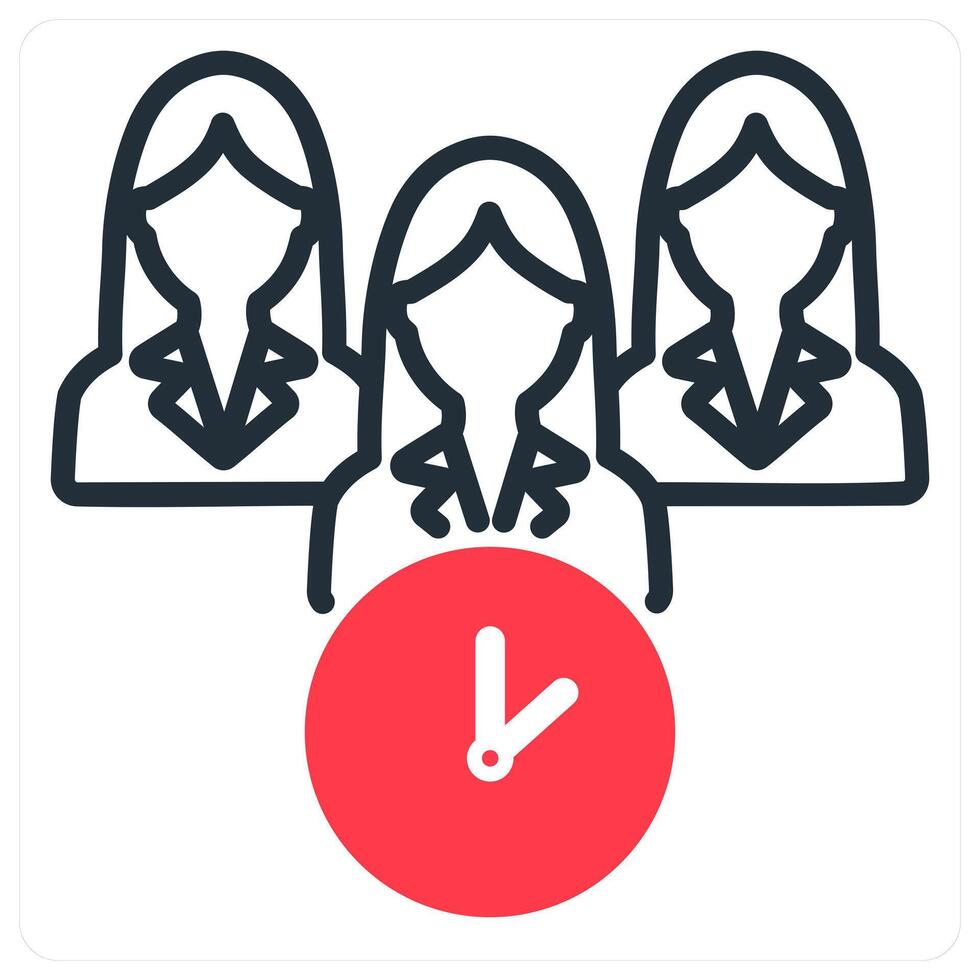 meeting time icon in red duo vector