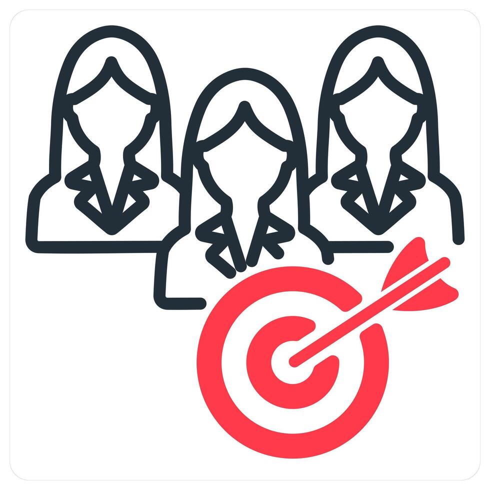 teamwork and goal in red duo line vector