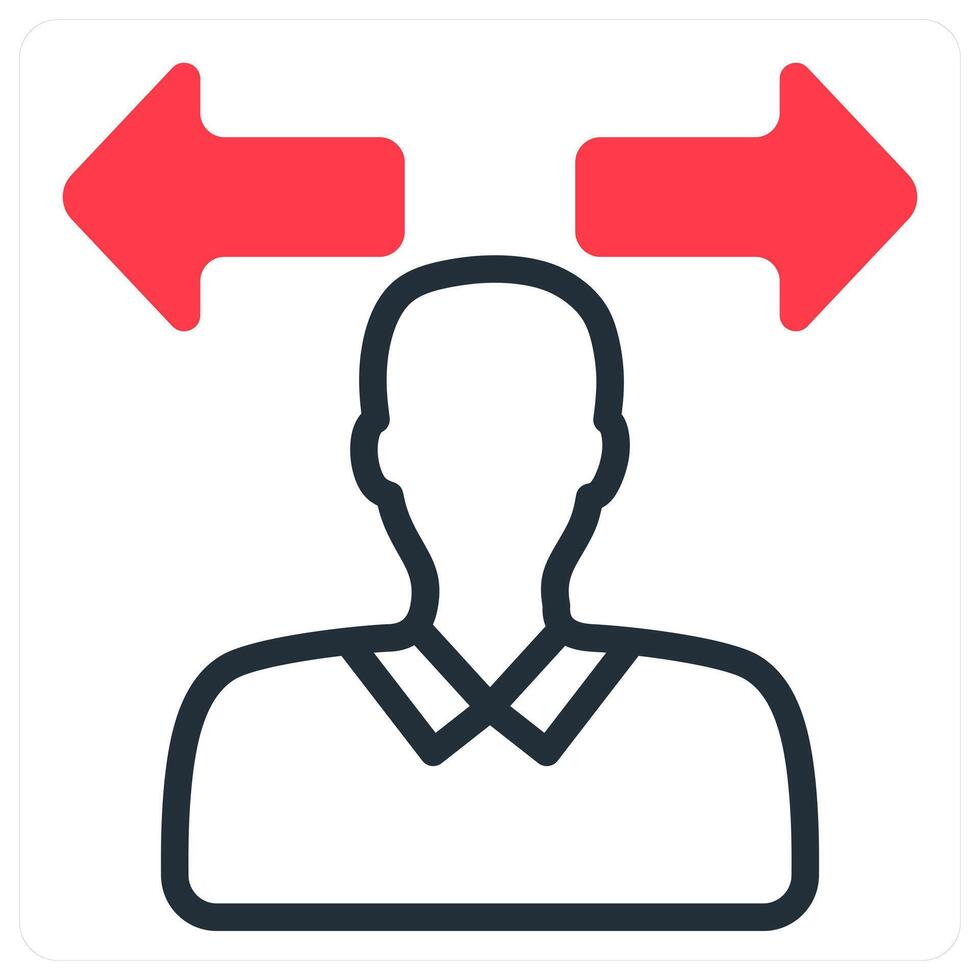 confusion icon in red duo line vector