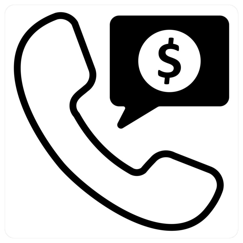 business call in black duo line vector