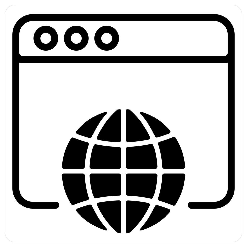 web browser in black duo line vector