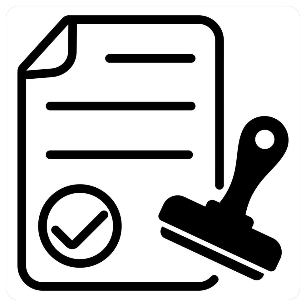approval in black duo line vector