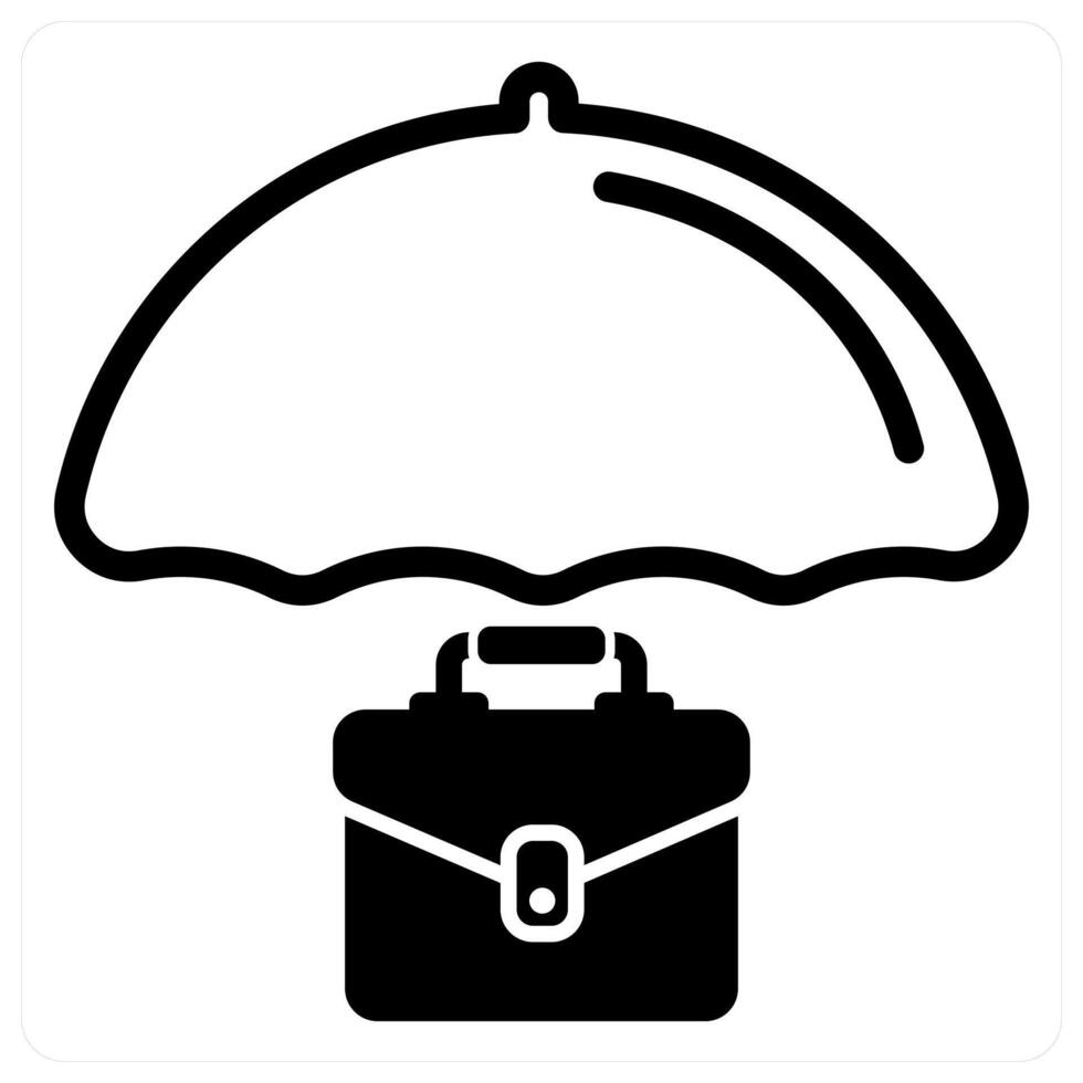 business protection in black duo line vector