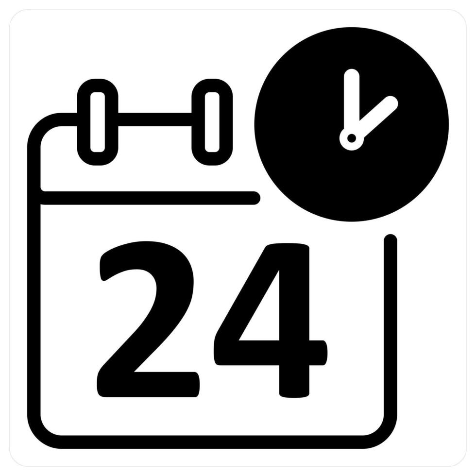 all day availability in black duo line vector