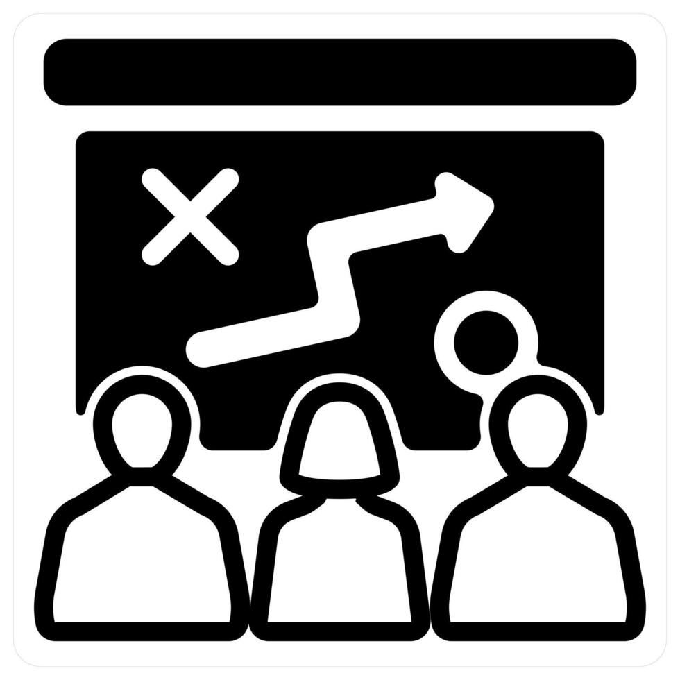 presenting tactics in black duo line vector