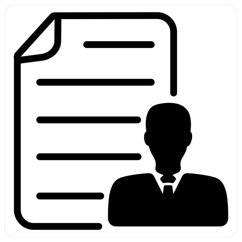 employee details icon in black duo line vector