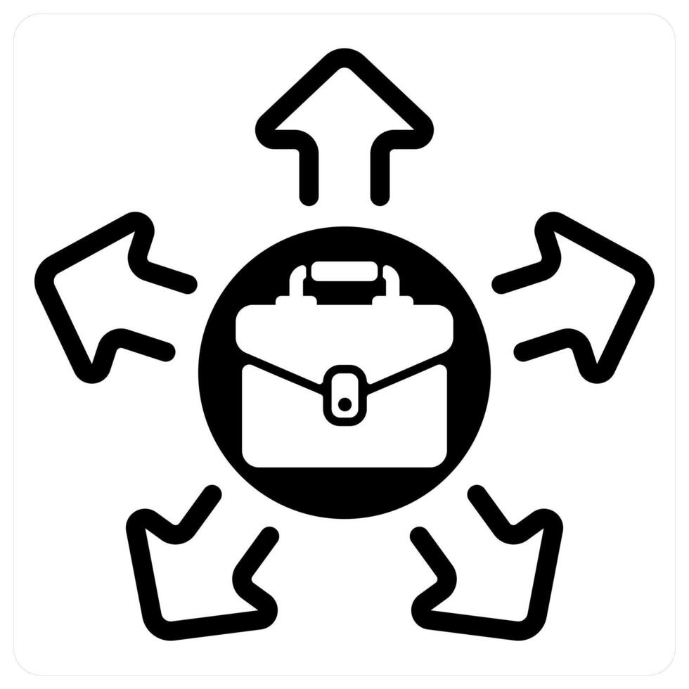job opportunity in black duo line vector