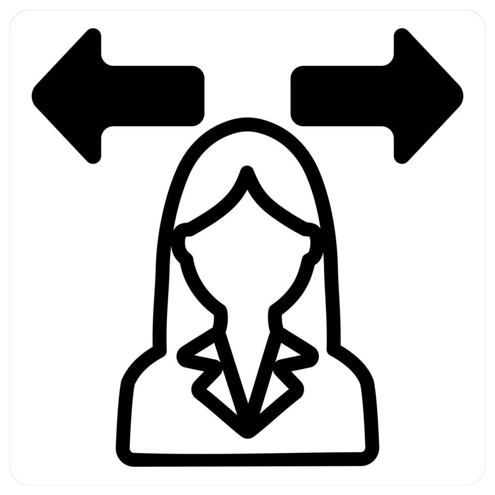 confusion icon in black duo line vector