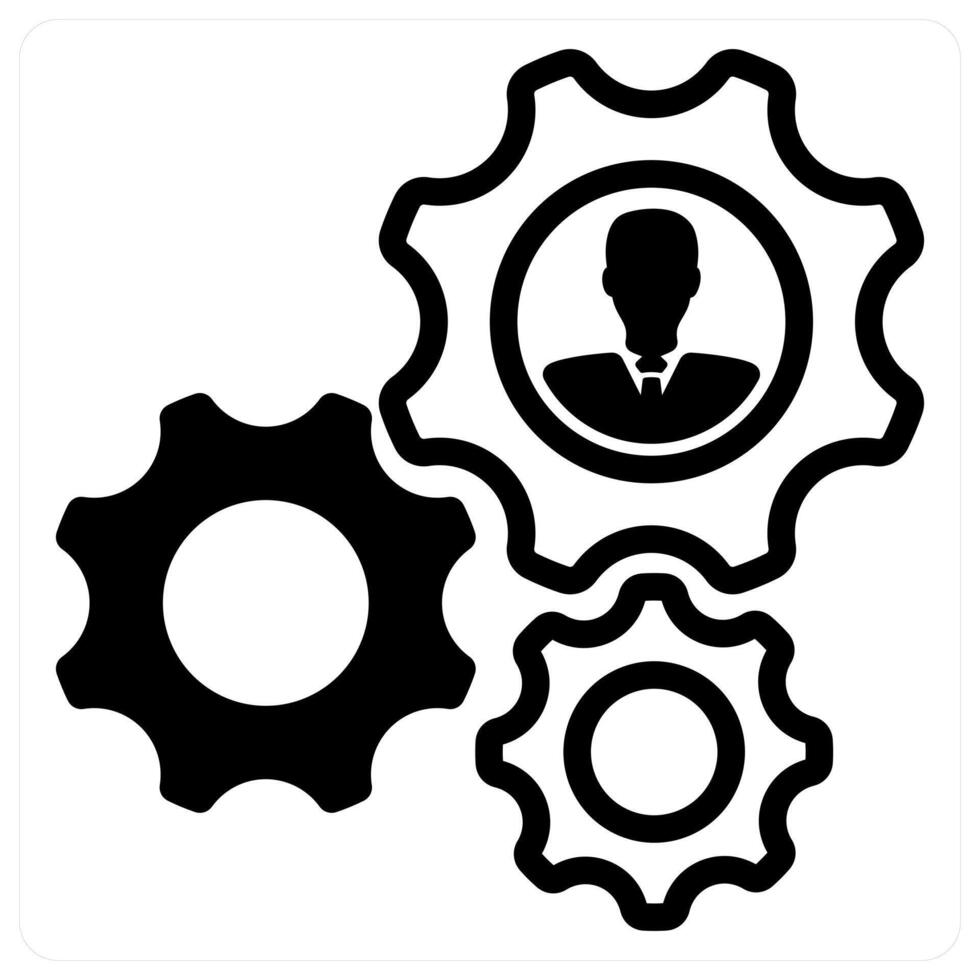 business support in black duo line vector