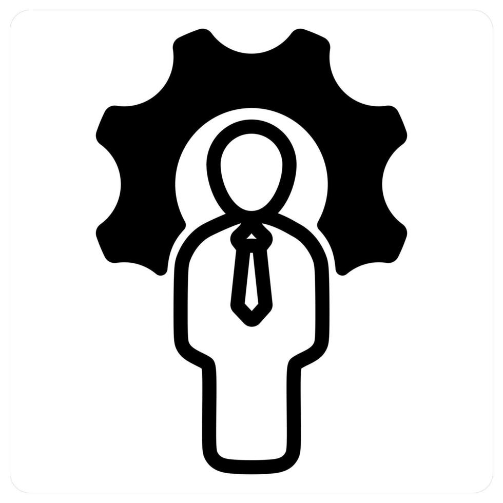 technical expert in black duo line vector