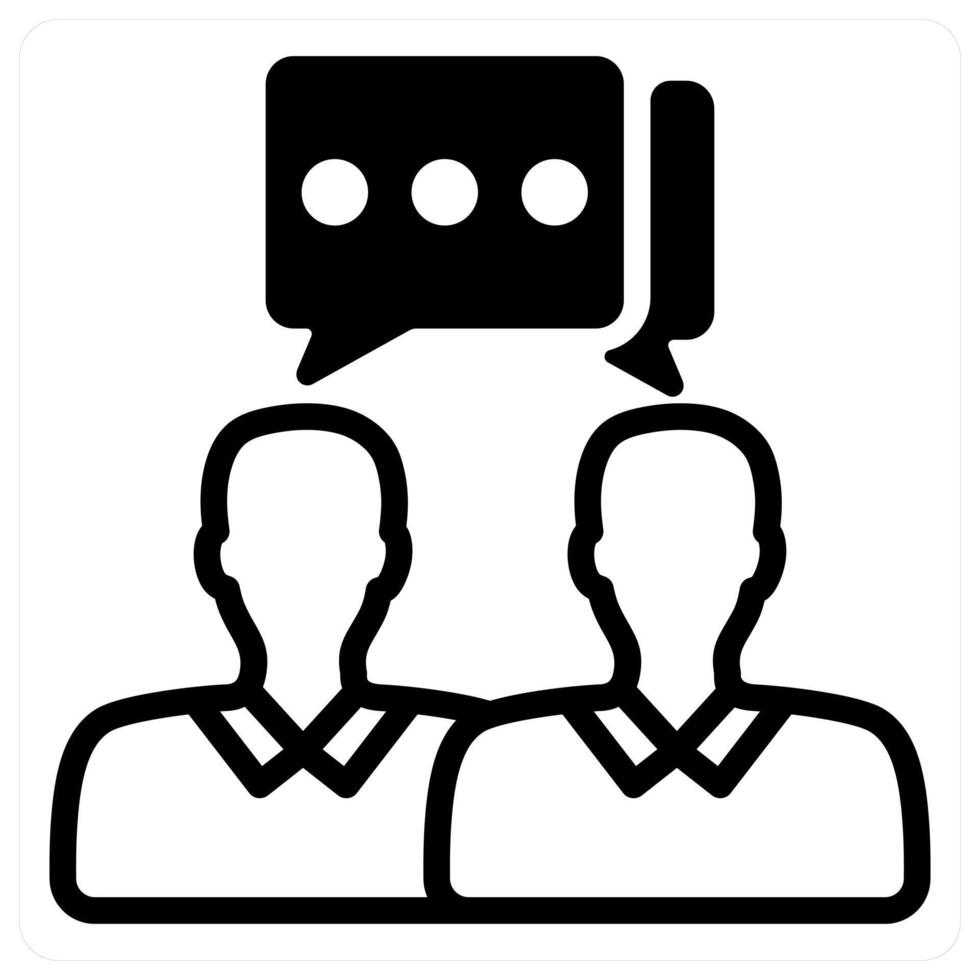conversation in black duo line vector