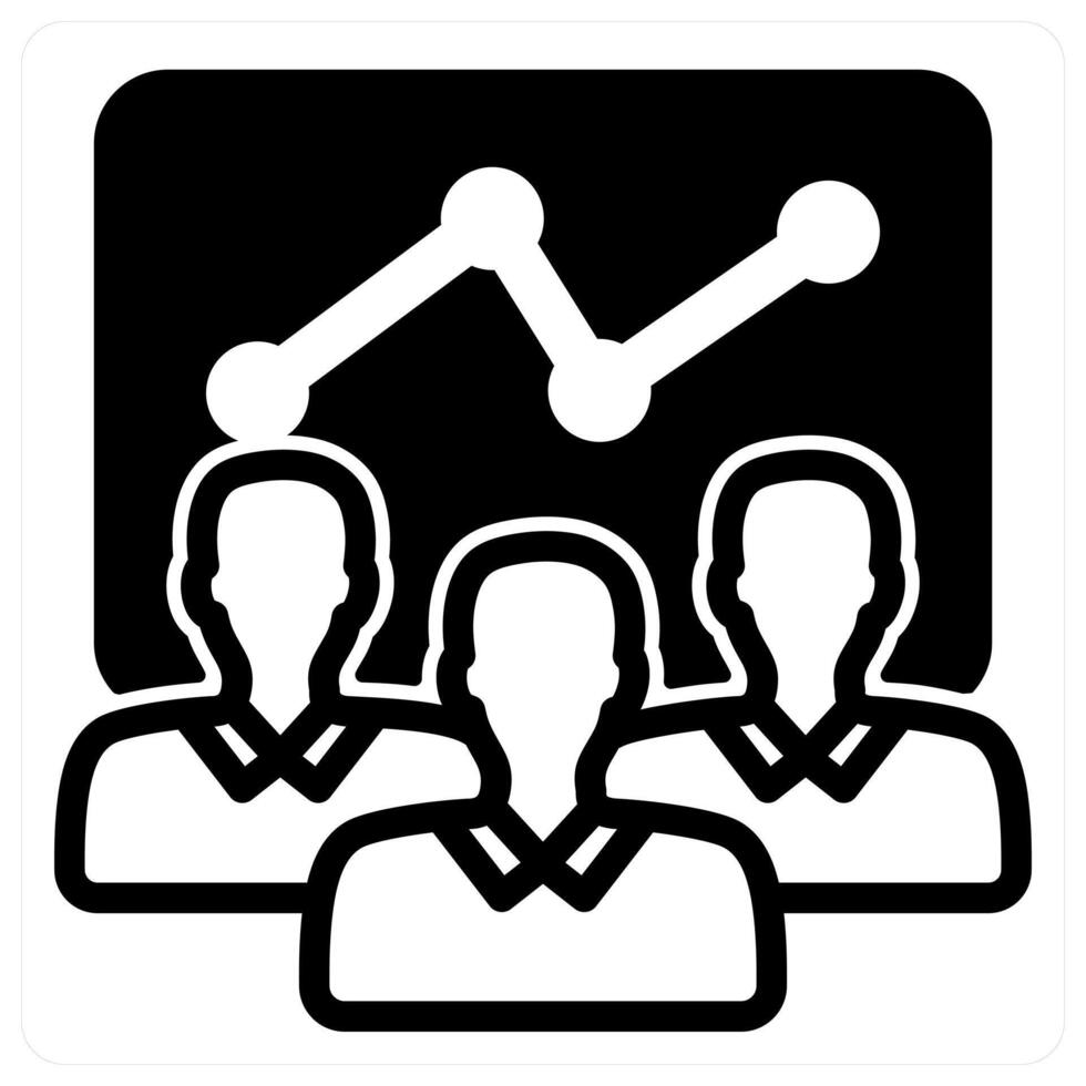 efficient team in black duo line vector