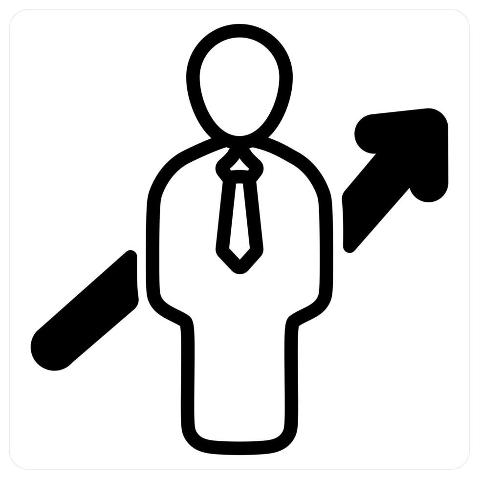 career growth in black duo line vector