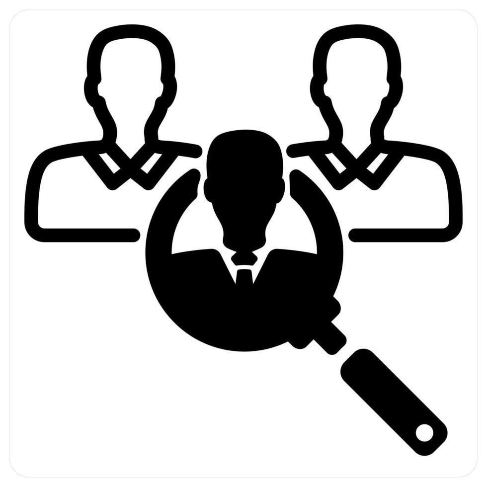 recruitment icon in black duo line vector