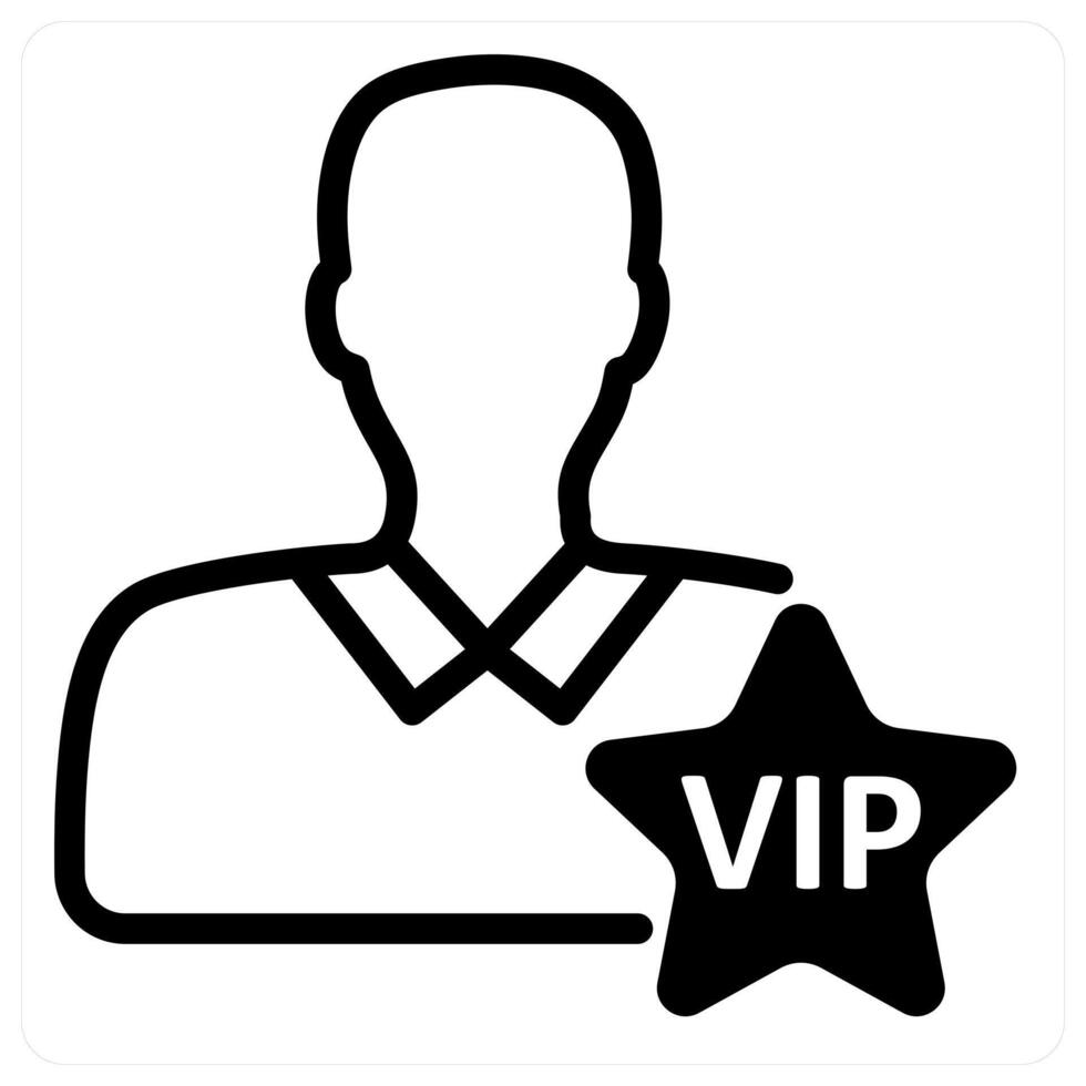 VIP person icon concept in black vector