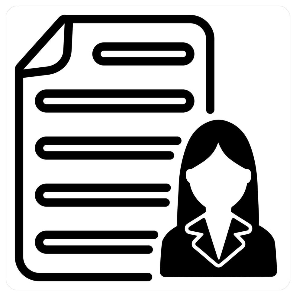 employee details in black duo line vector