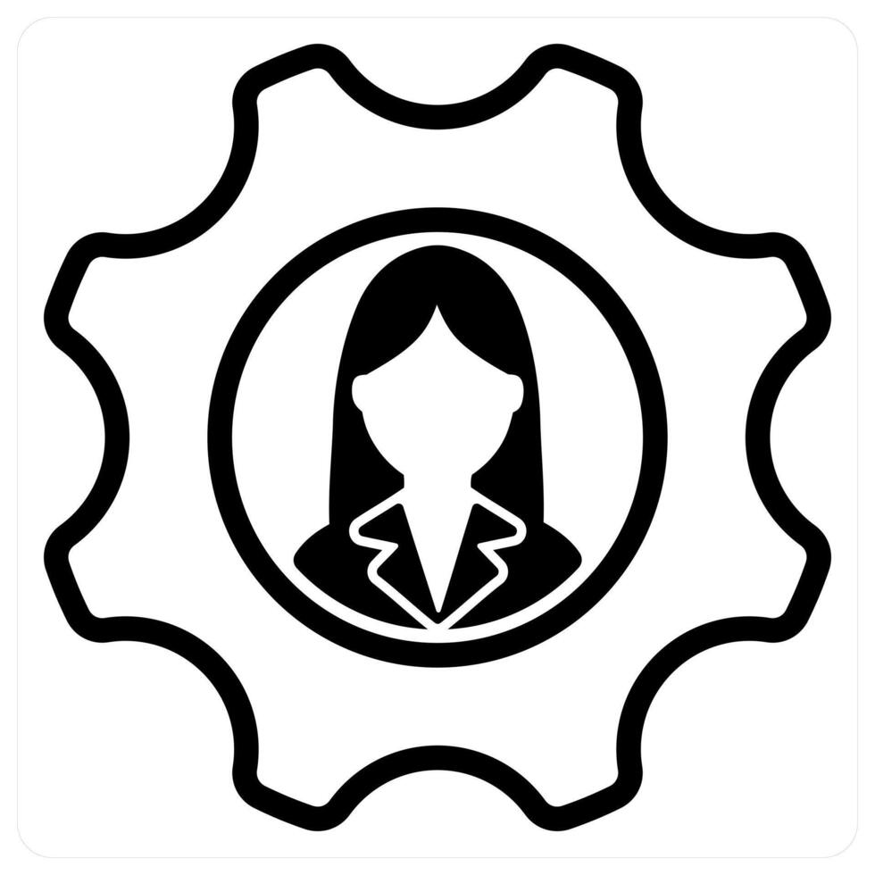 employee management in black duo line vector