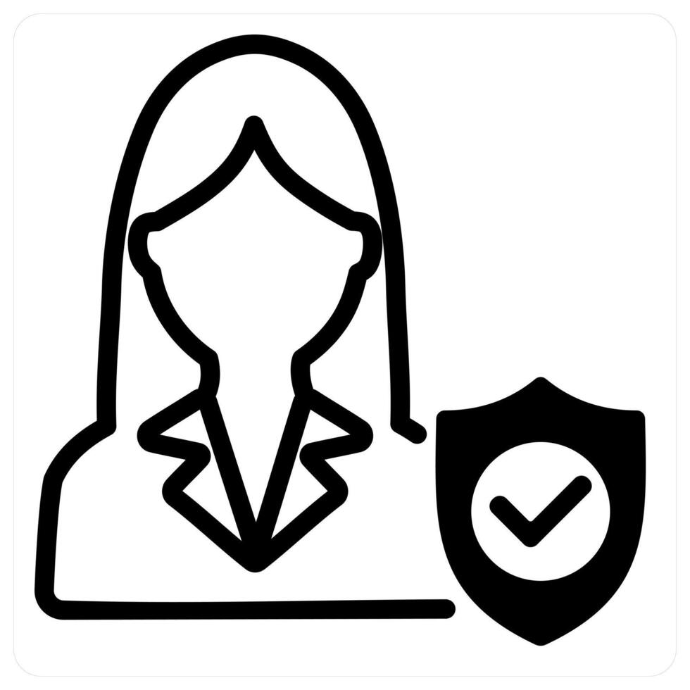 employee security in black duo line vector