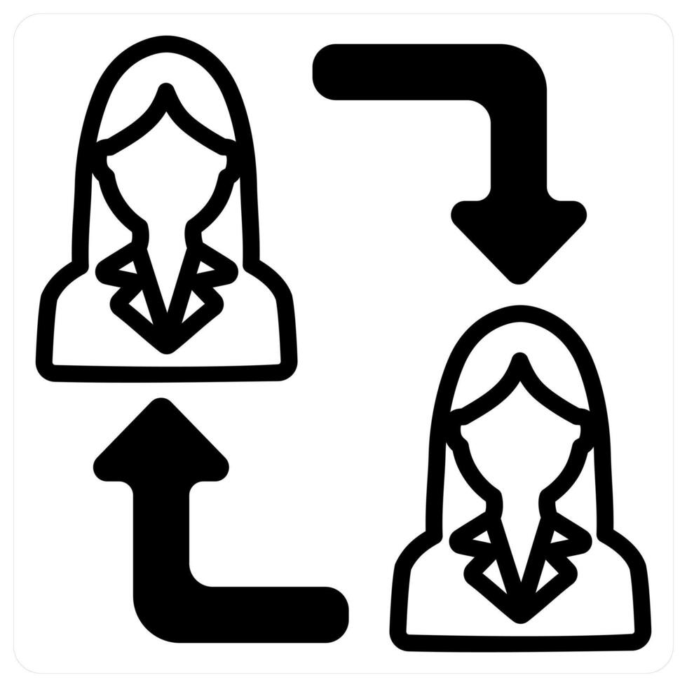 employee change in black duo line vector