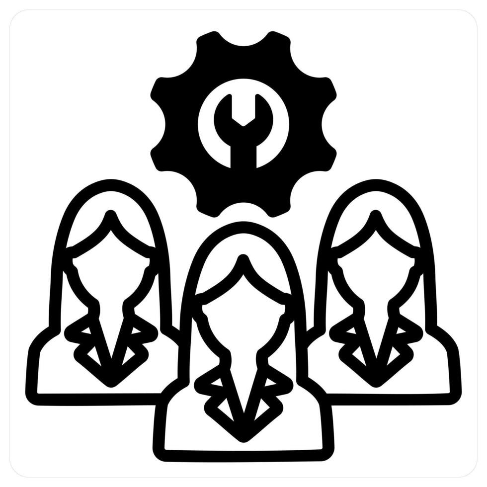 technical team in black duo vector