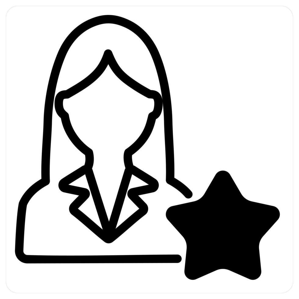 star employee in black duo line vector