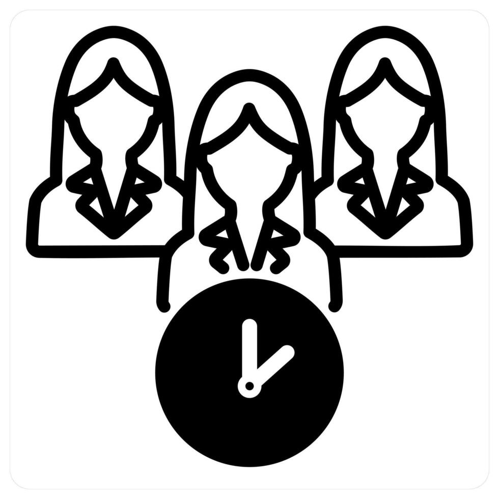 meeting time in black duo vector