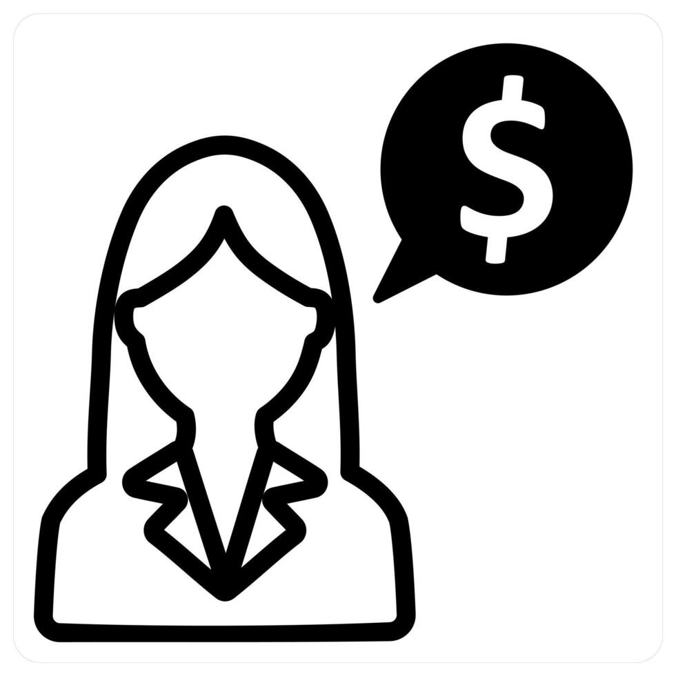 financial expert in black duo line vector